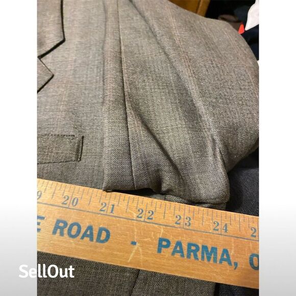 Hart Schaffner & Marx Men's Brown Wool Blend Blazer Size 46 Formal - Picture 7 of 11